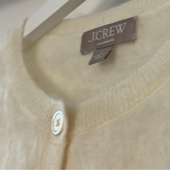 J. Crew Brushed Cashmere Cardigan Sweater Soft  Ivory!! - Picture 6 of 12